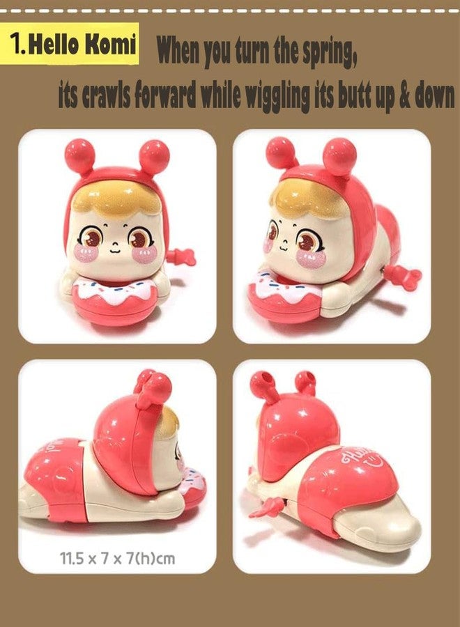 acrown Cute Animal Toys for Kids Sensory Worm Animal Wind up Colorful Toy Insect Figurines for Boys and Girls Multicolor (Hello Doll) - Image 5